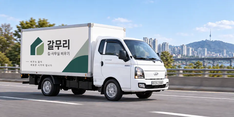 갈무리 작업 차량 — 빈집정리 과정을 그린 그림(삼양동)
